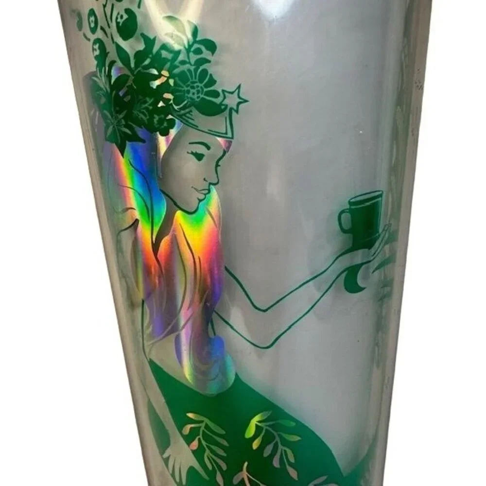 Starbucks Holiday Collection Holographic Iridescent Mermaid Tumbler 24oz w/Straw